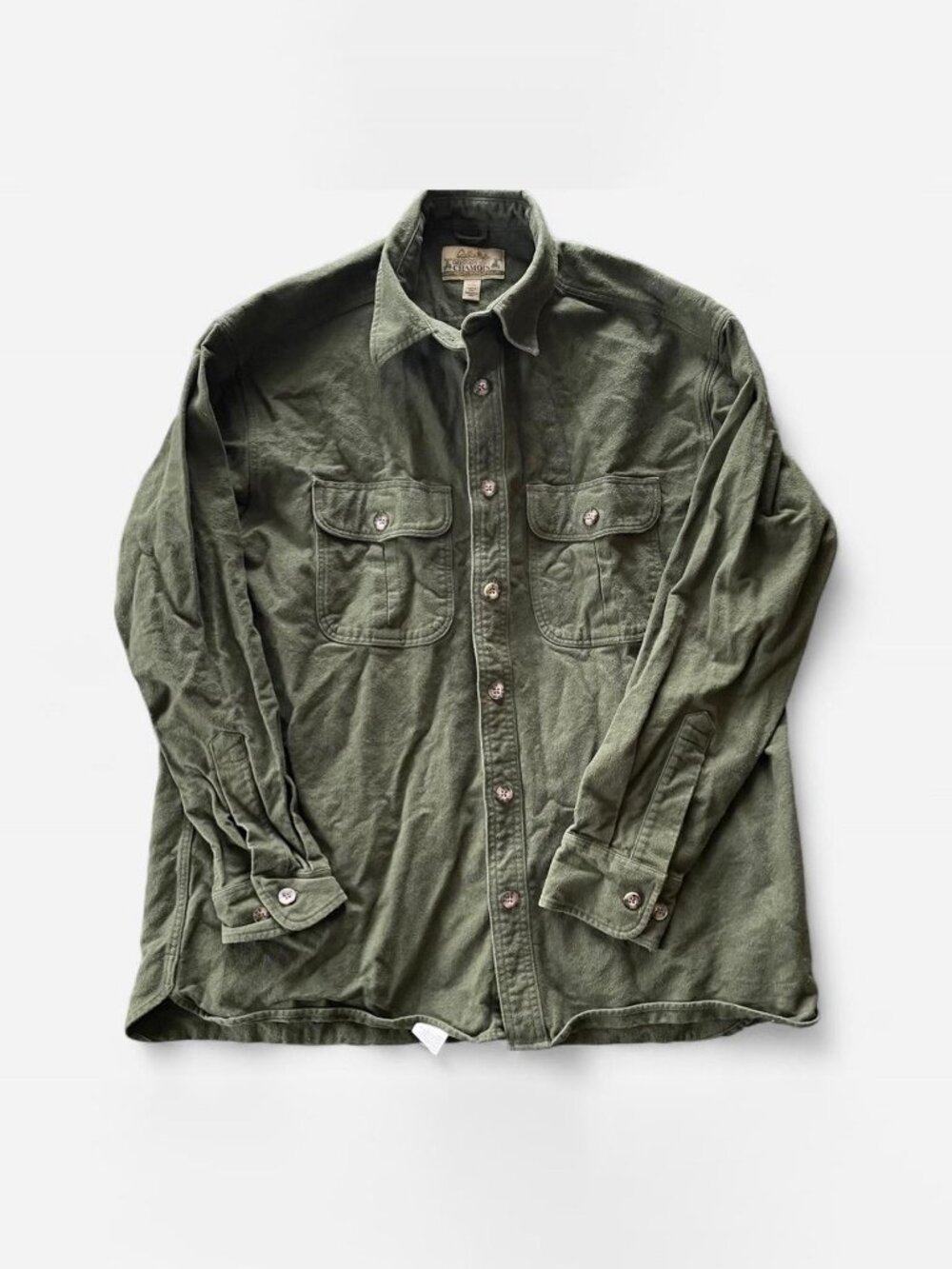 Vintage CAbela's Green Button-up - Deerskin Soft Chamois - size large!